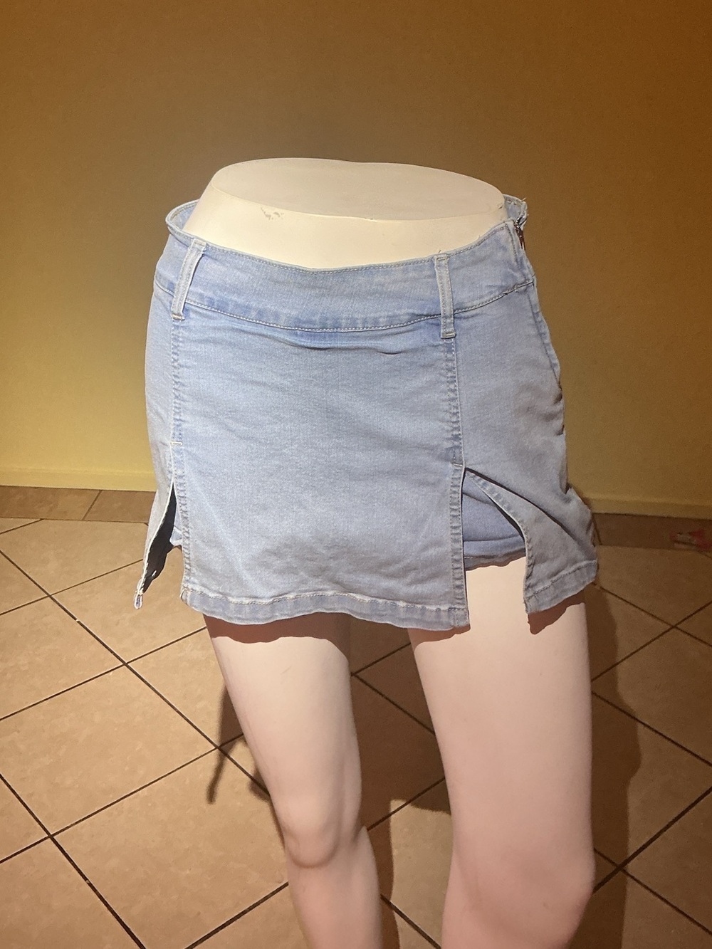 Love Tree Denim Mini Skirt in Blue